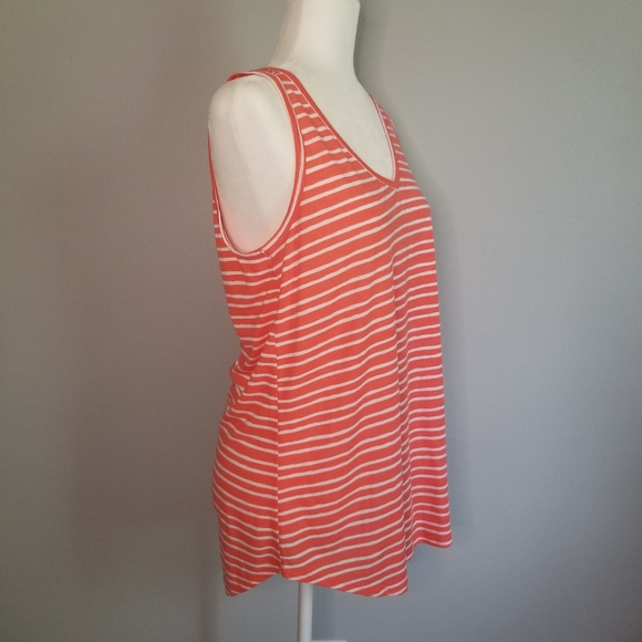 💘a.n.a. Orange & White Striped Tank Top Size XL - Picture 4 of 10